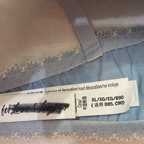 New! For Love And Lemons Blue Sweetheart Satin Lace Underwire Bra 1403 - Picture 4 of 10